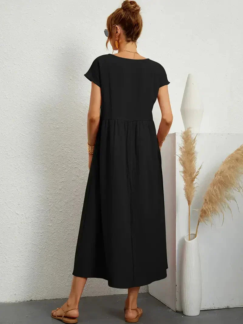 Melody Long Dress for Women – Light Summer Dress in Blended Cotton with Elegant Cut & Timeless Style