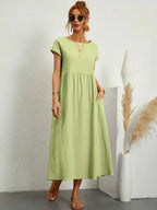 Melody Long Dress for Women – Light Summer Dress in Blended Cotton with Elegant Cut & Timeless Style