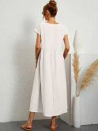 Melody Long Dress for Women – Light Summer Dress in Blended Cotton with Elegant Cut & Timeless Style
