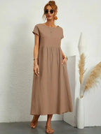 Melody Long Dress for Women – Light Summer Dress in Blended Cotton with Elegant Cut & Timeless Style