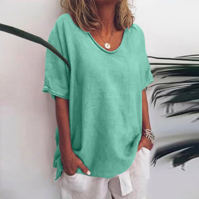 Ana Classic Blouse for Women – Loose-Cut Blouse with Short Sleeves for a Casual Look