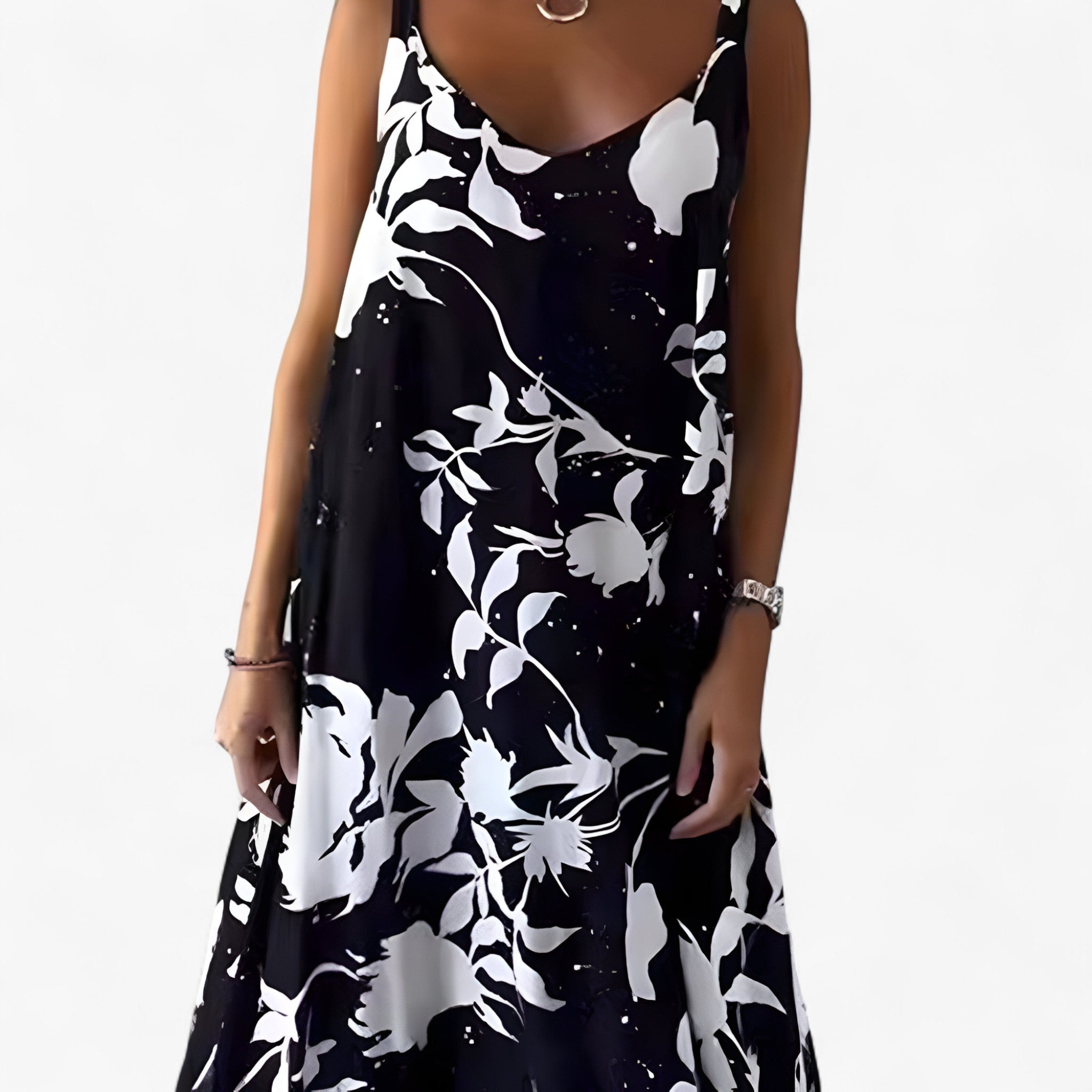 Daniela Summer Dress for Women – Sleeveless Floral Dress in Light Cotton for Sunny Days