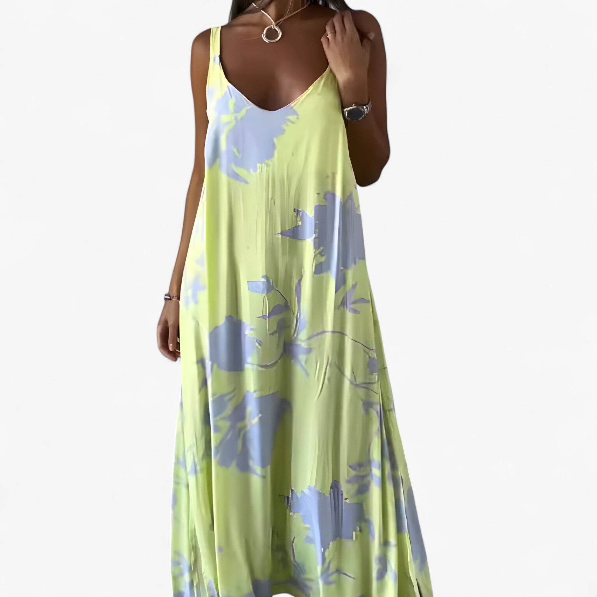 Daniela Summer Dress for Women – Sleeveless Floral Dress in Light Cotton for Sunny Days