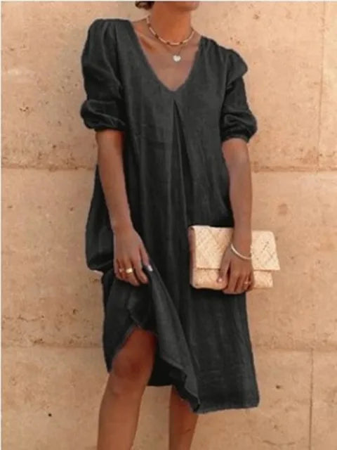 Fanny Midi Dress for Women – Elegant Summer Dress with Flattering Cut & Breathable Comfort