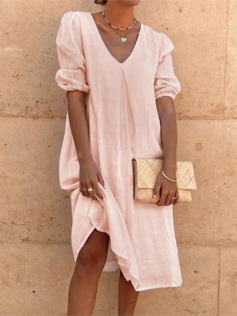 Fanny Midi Dress for Women – Elegant Summer Dress with Flattering Cut & Breathable Comfort
