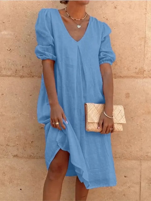 Fanny Midi Dress for Women – Elegant Summer Dress with Flattering Cut & Breathable Comfort
