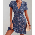 Daria Floral Dress for Women – Flowy Hem, V-Neckline and Discreet Waist by Looksy