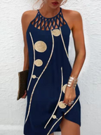 Emily Summer Dress for Women – Halter Dress with Tropical Print & Airy Cut for Beach & Brunch