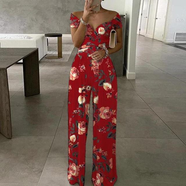 Leah Jumpsuit for Women – Elegant Off-Shoulder Jumpsuit with Wide Legs & Waist Belt
