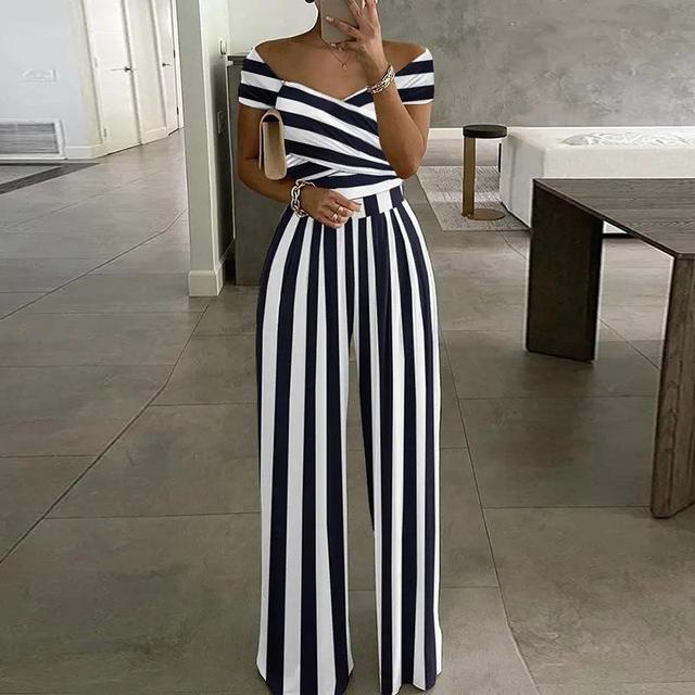 Leah Jumpsuit for Women – Elegant Off-Shoulder Jumpsuit with Wide Legs & Waist Belt