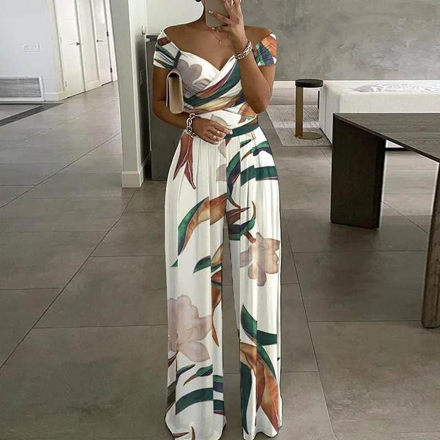 Leah Jumpsuit for Women – Elegant Off-Shoulder Jumpsuit with Wide Legs & Waist Belt