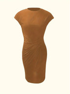 Mylene Midi Dress for Women – Elegant Flattering Cut & Round Neck, Available in Several Colors