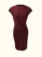 Mylene Midi Dress for Women – Elegant Flattering Cut & Round Neck, Available in Several Colors