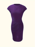 Mylene Midi Dress for Women – Elegant Flattering Cut & Round Neck, Available in Several Colors