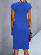 Mylene Midi Dress for Women – Elegant Flattering Cut & Round Neck, Available in Several Colors