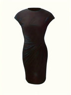 Mylene Midi Dress for Women – Elegant Flattering Cut & Round Neck, Available in Several Colors