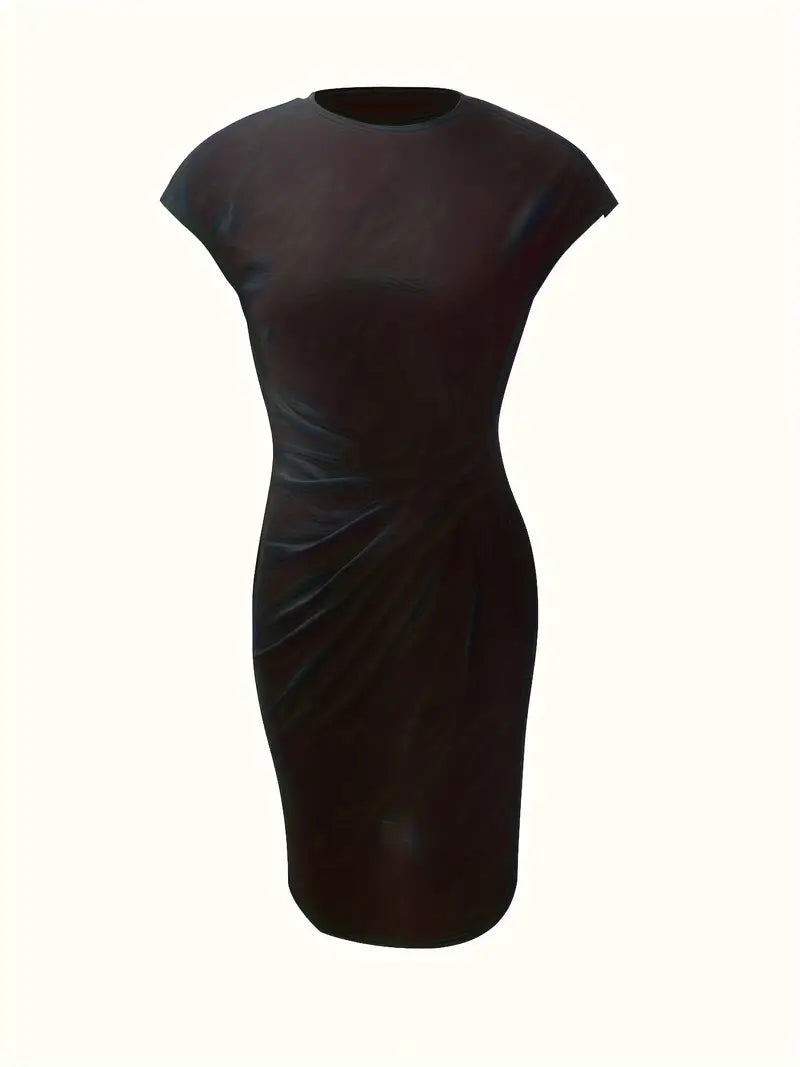 Mylene Midi Dress for Women – Elegant Flattering Cut & Round Neck, Available in Several Colors