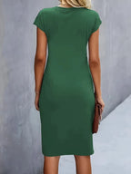 Mylene Midi Dress for Women – Elegant Flattering Cut & Round Neck, Available in Several Colors