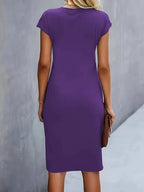 Mylene Midi Dress for Women – Elegant Flattering Cut & Round Neck, Available in Several Colors