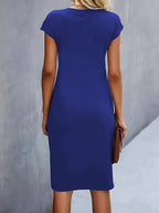 Mylene Midi Dress for Women – Elegant Flattering Cut & Round Neck, Available in Several Colors