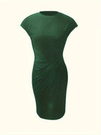 Mylene Midi Dress for Women – Elegant Flattering Cut & Round Neck, Available in Several Colors