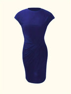 Mylene Midi Dress for Women – Elegant Flattering Cut & Round Neck, Available in Several Colors