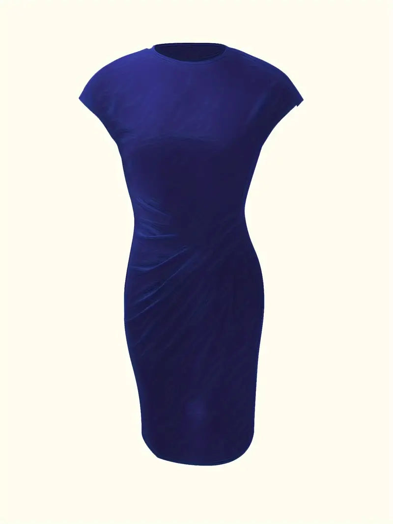 Mylene Midi Dress for Women – Elegant Flattering Cut & Round Neck, Available in Several Colors