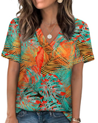 Elowin T-Shirt for Women – Casual Chic V-Neck Top, Comfortable Cut & Breathable Fabric, Summer