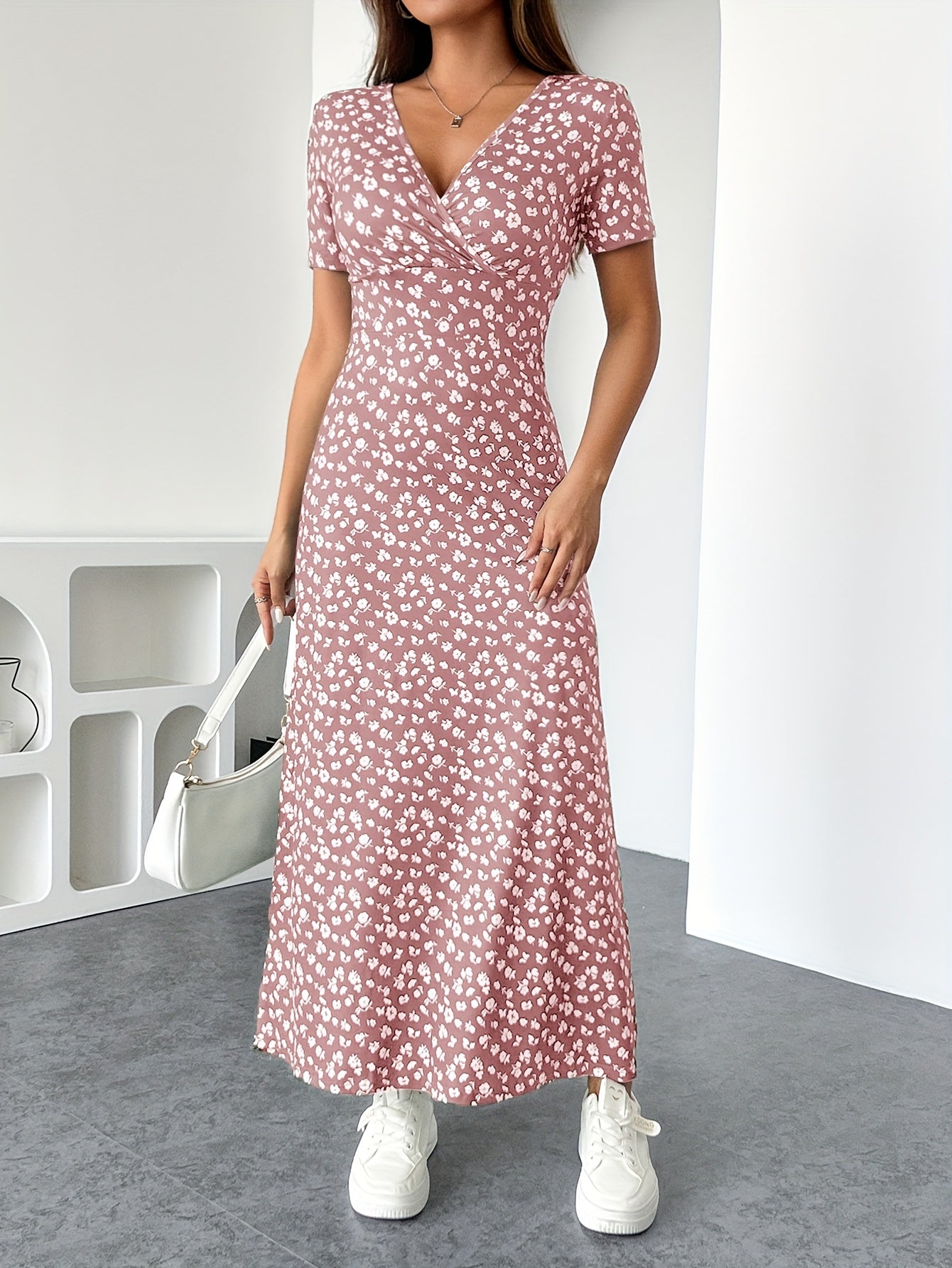 Florezia Long Dress for Women – Chic and Flowy Summer Floral Dress for Feminine Elegance