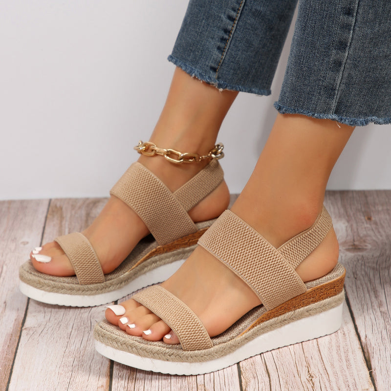 Anna Platform Sandals for Women – Elastic Straps & Comfortable Summer Sandals with Stylish Look