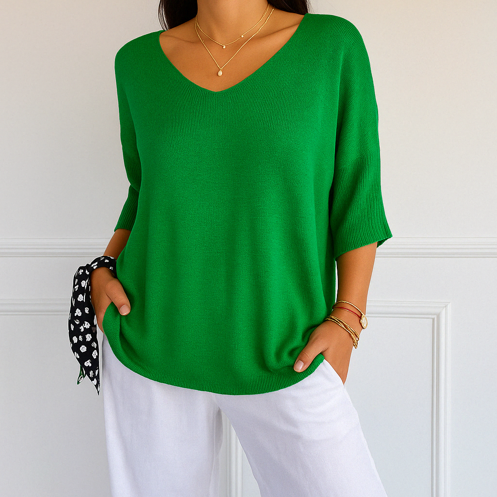Coraline V-Neck Sweater for Women – Fine Knit, Soft & Elegant for a Refined Style