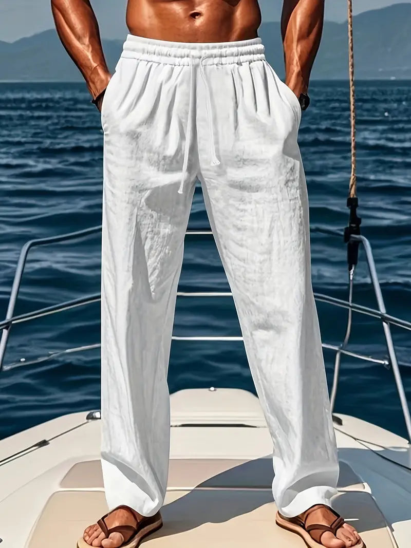 Ethan Pants for Men – Wide Breathable Linen Pants with Loose Cut & Elegant Summer Style
