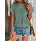 Isaure Embroidered Blouse for Women – Light Fabric, Short Sleeves and Casual Chic Style by Looksy