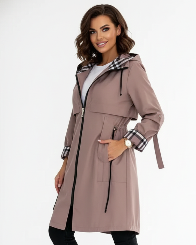 Alyssa Waterproof Windbreaker Coat for Women – Fitted Cut & All-Season Hood