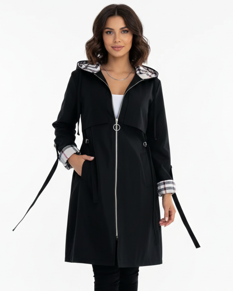 Alyssa Waterproof Windbreaker Coat for Women – Fitted Cut & All-Season Hood