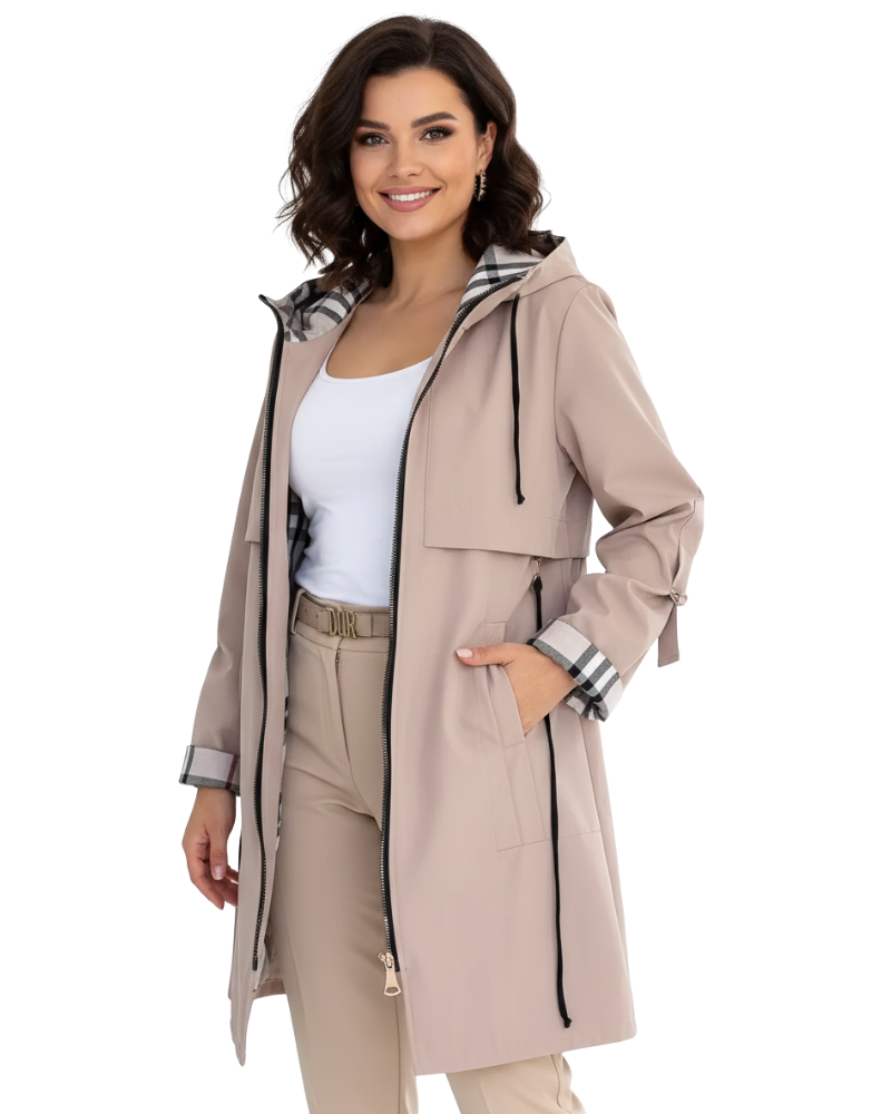 Alyssa Waterproof Windbreaker Coat for Women – Fitted Cut & All-Season Hood