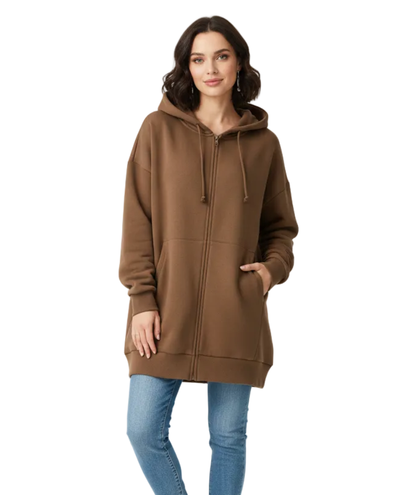 Remily Oversized Zip Hoodie for Women – Warm Hoodie with Hood & Comfort Cut