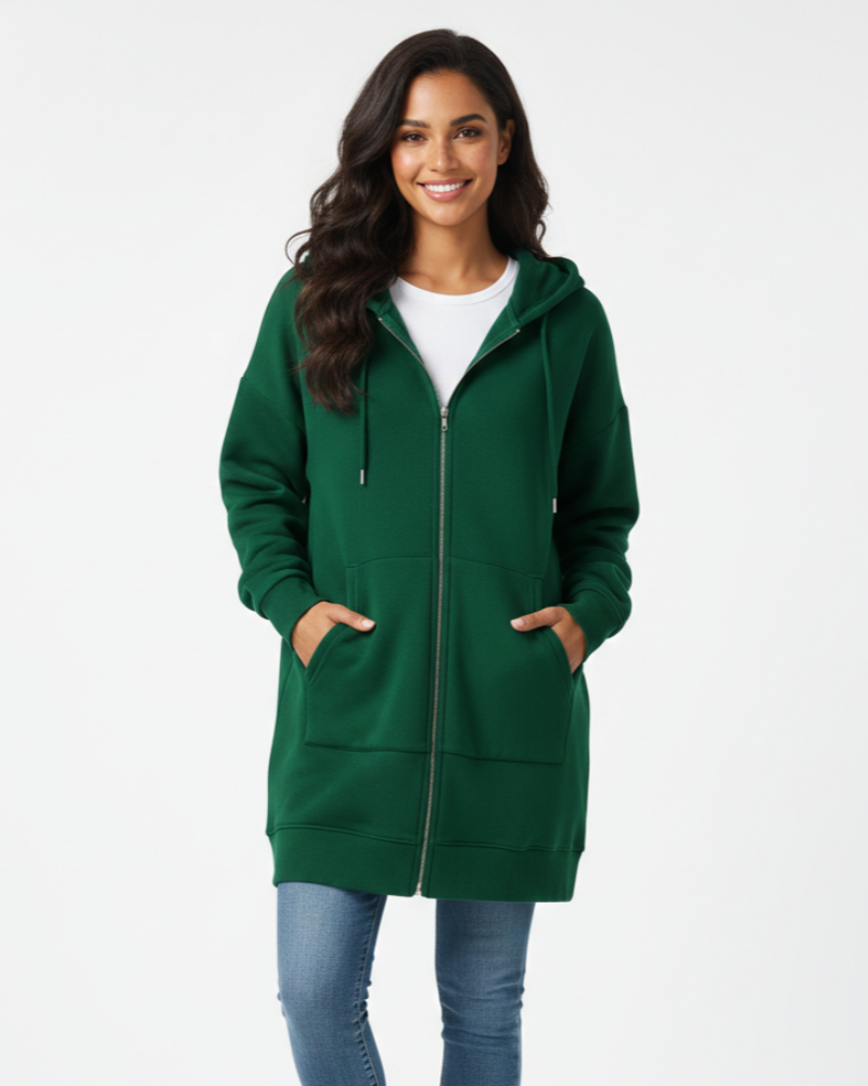 Remily Oversized Zip Hoodie for Women – Warm Hoodie with Hood & Comfort Cut