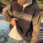 John Zip Sweater for Men – Elegant Retro Sweater with Comfortable Cut & Fall-Winter Style