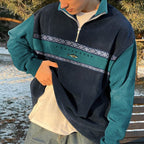 John Zip Sweater for Men – Elegant Retro Sweater with Comfortable Cut & Fall-Winter Style