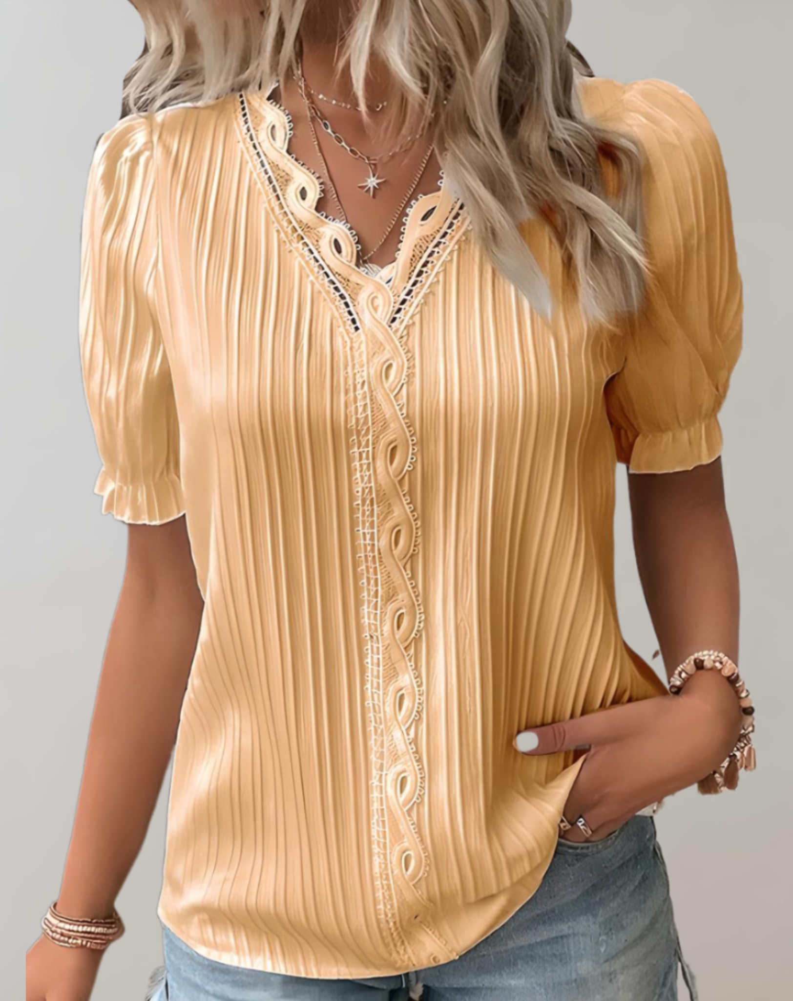 Kehlani Blouse for Women – Chic Pleated Blouse with Subtle Details & Elegant Casual Style