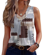 Kaira Sleeveless Top for Women – Pleated V-Neck Tank, Elegant Flowy Summer Cut