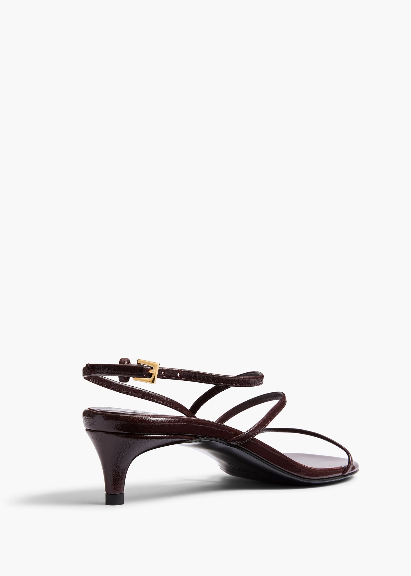 Loop Kitten Heel Sandal in Red Wine Leather