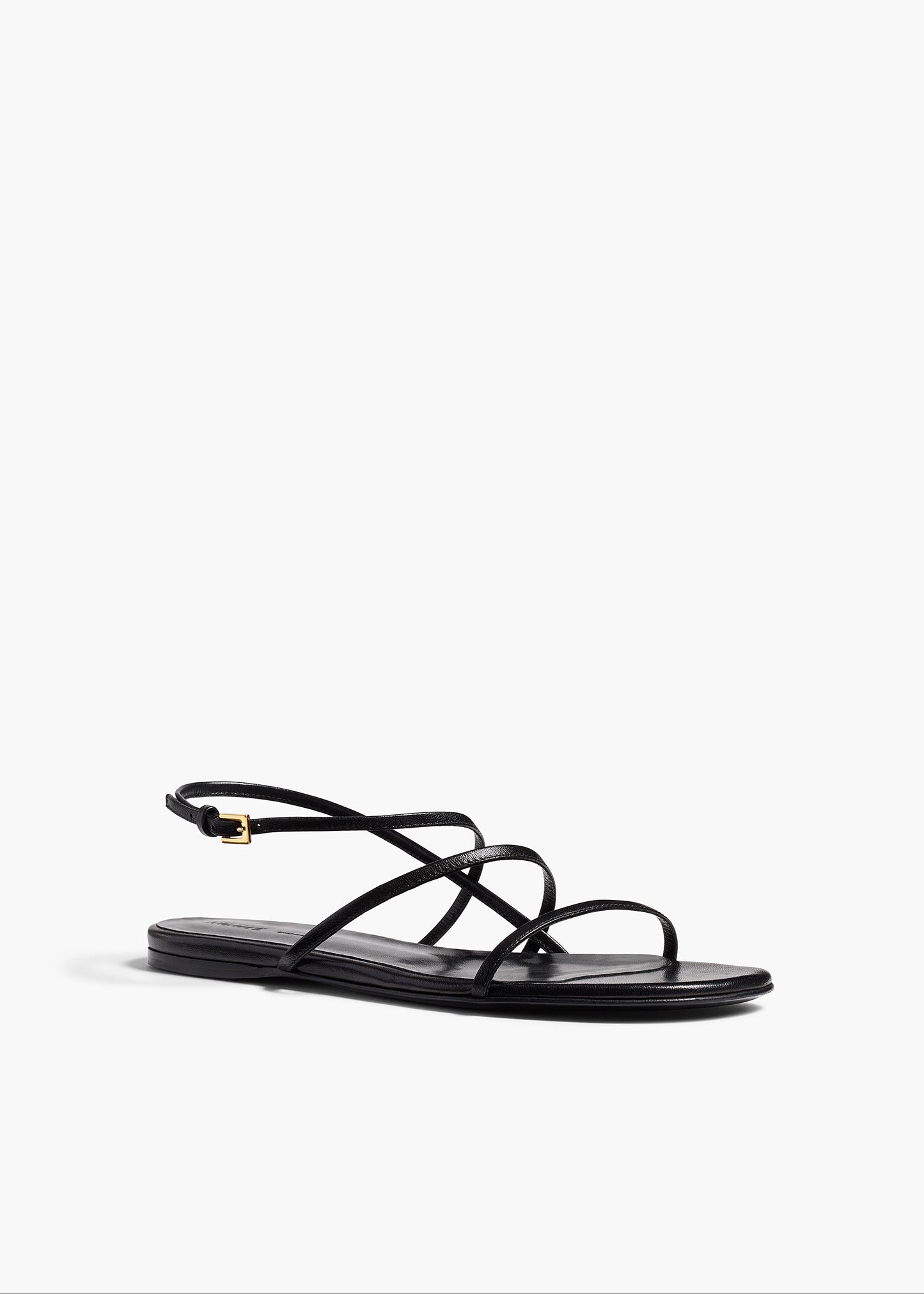 Loop Flat Sandal in Black Leather