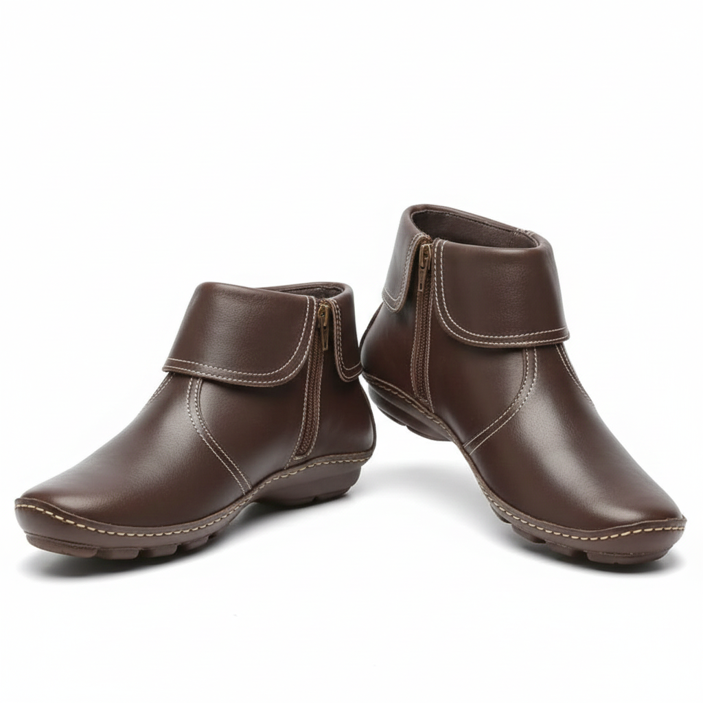 Leila Boots for Women – Waterproof Soft Leather Ankle Boots with Non-Slip Sole