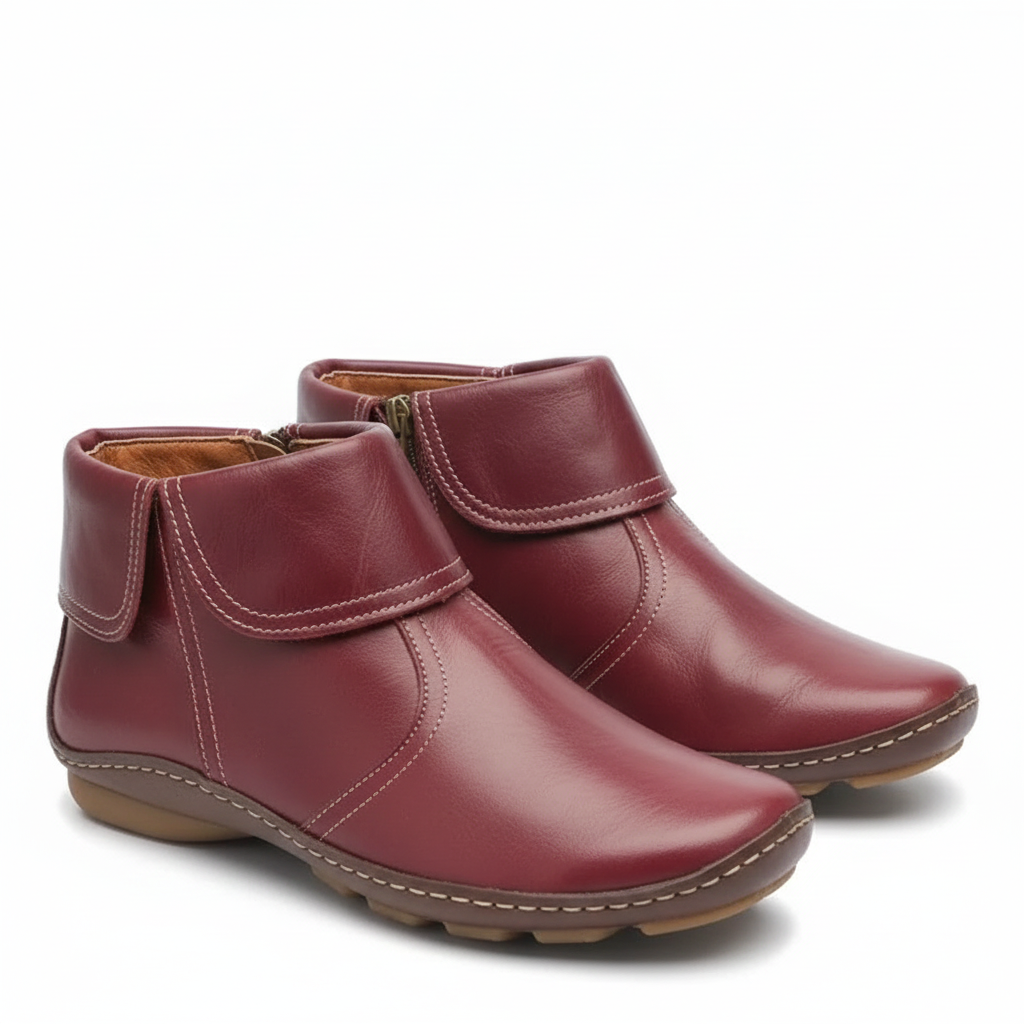 Leila Boots for Women – Waterproof Soft Leather Ankle Boots with Non-Slip Sole