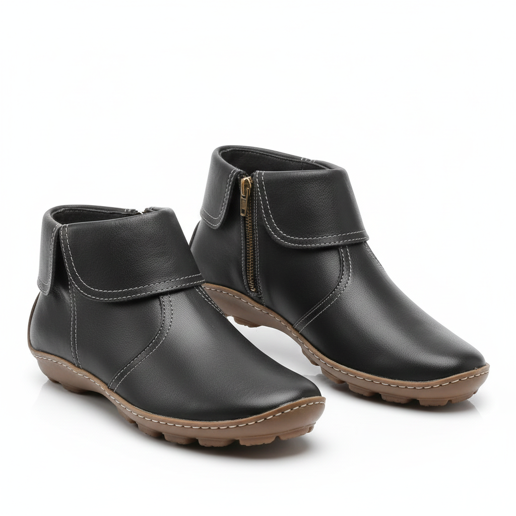 Leila Boots for Women – Waterproof Soft Leather Ankle Boots with Non-Slip Sole