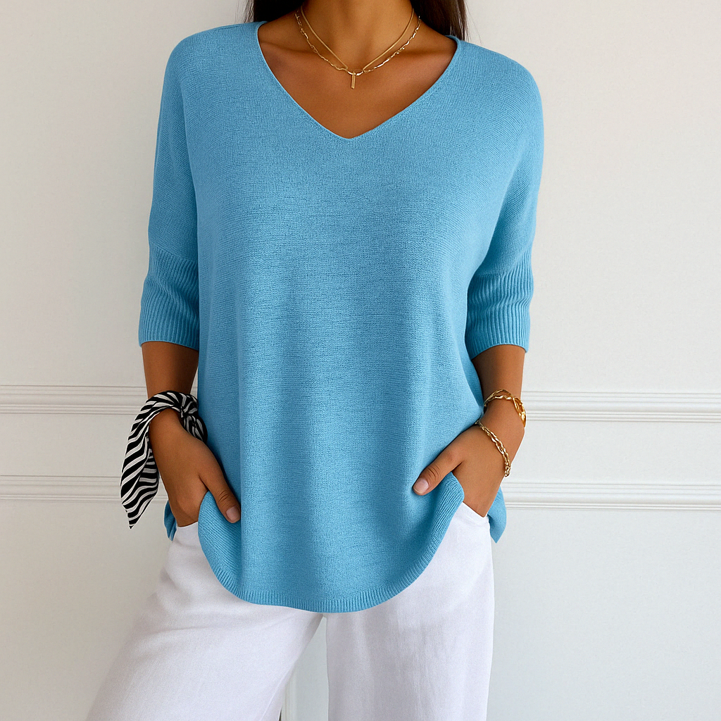 Coraline V-Neck Sweater for Women – Fine Knit, Soft & Elegant for a Refined Style