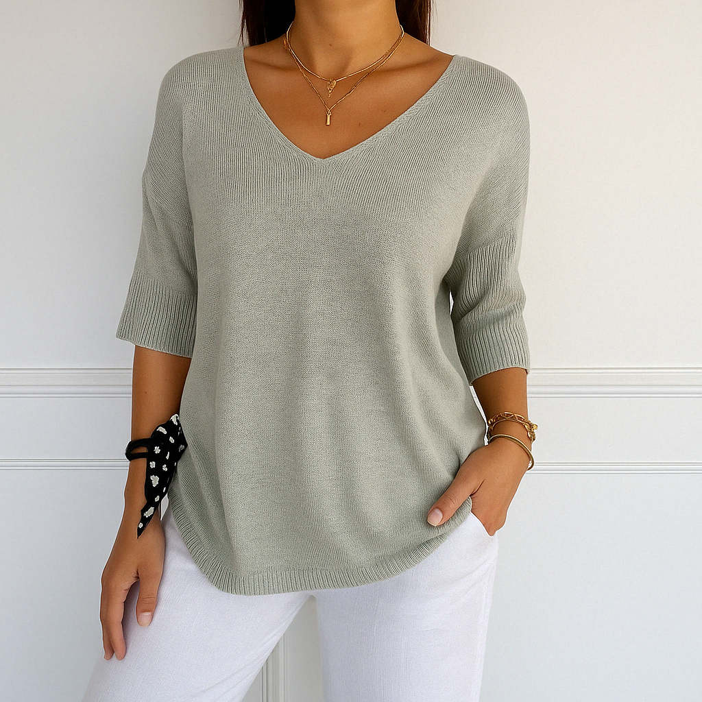 Coraline V-Neck Sweater for Women – Fine Knit, Soft & Elegant for a Refined Style