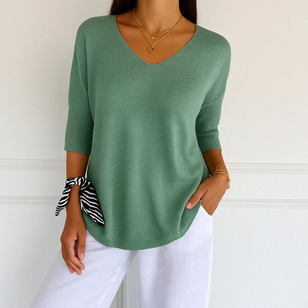 Coraline V-Neck Sweater for Women – Fine Knit, Soft & Elegant for a Refined Style